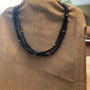 Silpada N1500 Black and Sterling Silver Bead Necklace